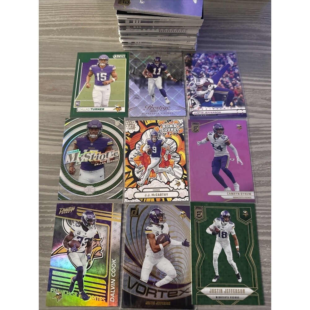 Minnesota Vikings Football Card Lot Bundle- Approx. 100 Cards With Inserts
